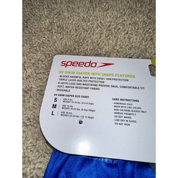 New Speedo Infant Swim Diaper - Blue Shark
Size medium 12 months 
Retail $16.99 - Picture 7 of 9
